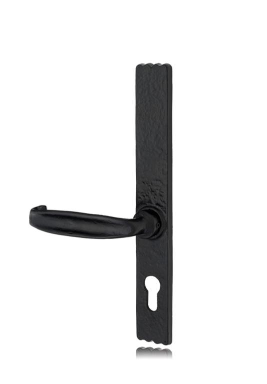 Cast Wrought Iron Black Offset Lever Door Handle